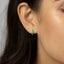 Turquoise Enamel Stone Hoop Earrings, Huggies, Gold, Silver SHEMISLI - SH218