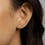 Simple Long Bar Climber Earrings, Gold, Silver SHEMISLI SS084 LR