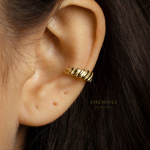 Croissant Cuff, Earring No Piercing is Needed, Gold, Silver SHEMISLI SF016