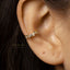 Baguette and round CZ Ear Cuff, Earring No Piercing is Needed, Gold, Silver SHEMISLI - SF047
