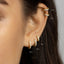 Simple White Stone, Clear CZ Hoop Earrings, Huggies, 6, 7, 8, 9, 10, 12mm, Gold, Silver SHEMISLI SH046, SH047, SH048, SH049, SH050, SH051