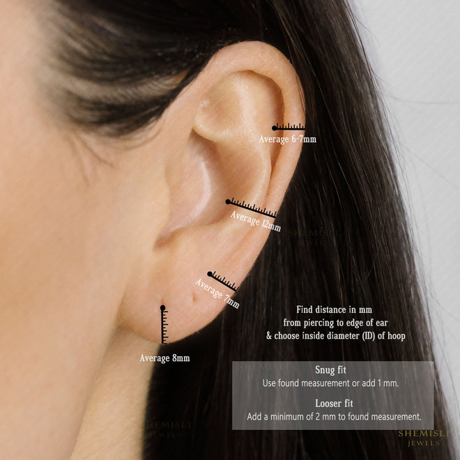 Sterling Silver Thin Hoops Rings for Ear, Nose Piercings, No Hinge Design, 20ga, 4, 5, 6, 7, 8, 9, 10, 12mm - SH284-292