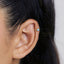 Tiny Turquoise CZ Stone Helix Hoop Earrings, Gold, Silver SHEMISLI SH636, SH637, SH638, SH639