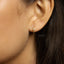 Thin Opal Bezel With CZ Hoop Earrings, Huggies, Gold, Silver SHEMISLI SH267