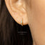 Thin Opal Bezel With CZ Hoop Earrings, Huggies, Gold, Silver SHEMISLI SH267