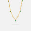 Tiny Emerald and White Stone Necklace, Silver or Gold Plated, 17.5" SHEMISLI - SN034