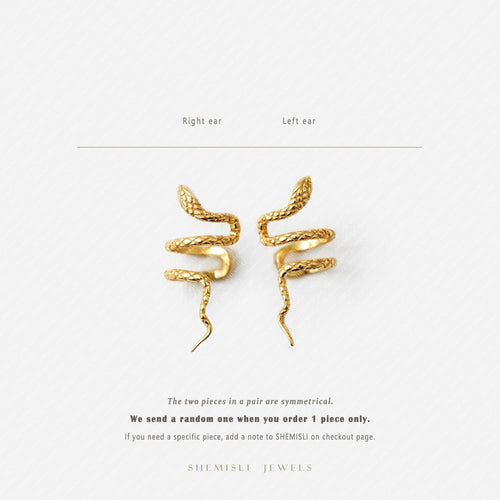 Serpent Cuff, Snake Earrings, Gold, Silver SF046 LR