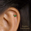 Tiny 2 Leaf Emerald Stone Threadless Flat Back Earrings, Nose Stud, 20,18,16ga, 5-10mm, Surgical Steel, SHEMISLI SS548