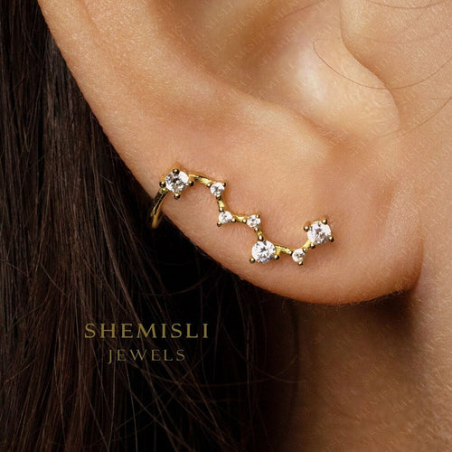 Dainty Big Dipper Star Sign Earrings, Celestial Earrings Gold, Silver SHEMISLI SS662 LR