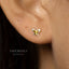 Tiny 2-tone Butterfly Studs Earrings, Silver - SS447