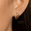 Stagged 3 Layered C Shape Hoop Style Stud Earrings, Gold, Silver - SS717