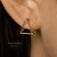 3D Triangle Hoop Earrings, Gold, Silver SHEMISLI SH002