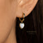 Heart Shaped Mother of Pearl Drop Hoop Earrings, Huggies, Gold, Silver SHEMISLI - SH205