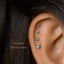 Tiny Blue Zircon Gold Threadless Flat Back Earrings, Nose Stud, December Birthstone, 20,18,16ga, 5-10mm, SS629 SS630 SS631 SS632