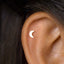 Tiny Moon Threadless Flat Back Earrings, Nose Stud, 20,18,16ga, 5-10mm, Surgical Steel, SHEMISLI SS568