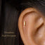 Tiny CZ Bar Threadless Flat Back Earrings, Nose Stud, 20,18,16ga, 5-10mm Surgical Steel SHEMISLI SS590
