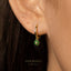 Tiny Emerald Flower CZ Drop Hoop Earrings, Flower Dangle Huggies, Gold, Silver SHEMISLI SH533