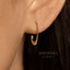 Thin C Shape Stud Earrings, Gold, Silver - SS452 NOBKG