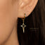 Open 4 Point Star Hoop Earrings, Star Drop Huggies, Gold, Silver SHEMISLI - SH474