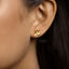 Mustard Flower Stud Earrings, Gold, Silver SHEMISLI SS429