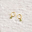 Tiny Emerald Flower CZ Drop Hoop Earrings, Flower Dangle Huggies, Gold, Silver SHEMISLI SH533 - Shemisli Jewels