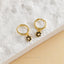 Tiny Black Flower CZ Drop Hoop Earrings, Flower Dangle Huggies, Gold, Silver SHEMISLI SH534 - Shemisli Jewels