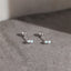 Tiny 2 Opal Stones Stud Earrings With Screw Ball End, Gold, Silver SHEMISLI SS737