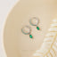 Marquise Emerald CZ Drop Hoop Earrings, Huggies, Gold, Silver SHEMISLI SH595