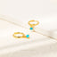 Turquoise CZ Drop Hoop Earrings, Huggies, Gold, Silver SHEMISLI SH339