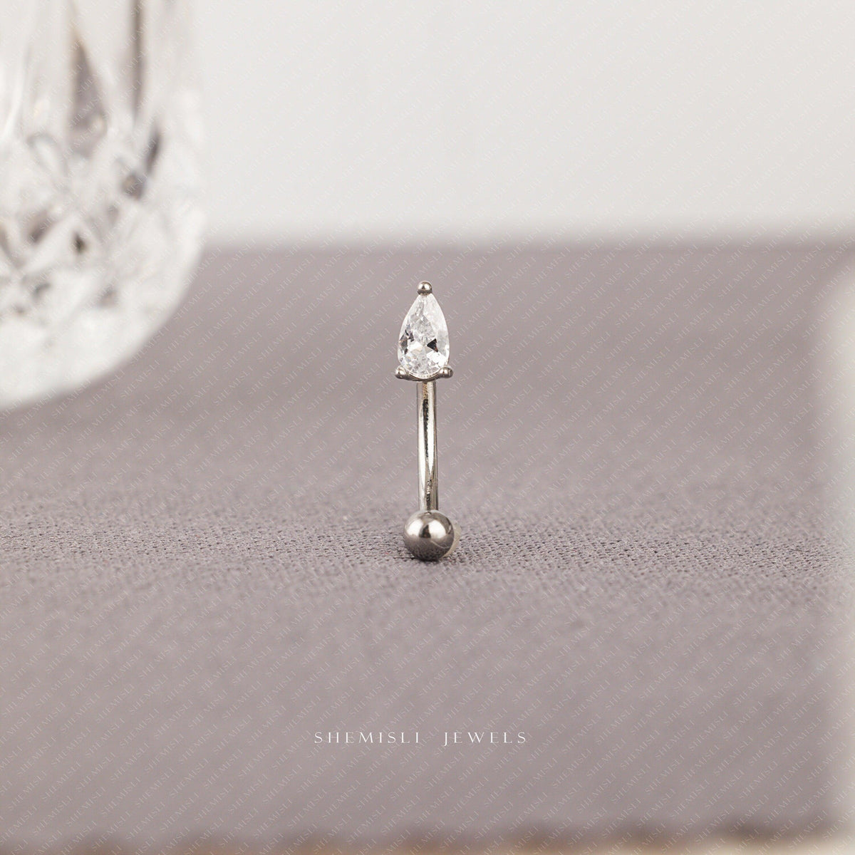 Rook Stud, Curved Barbell, Minimalist Style, SS890 A – Shemisli Jewels