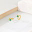 Emerald Clover Flower Hoop Earrings, Gold, Silver SHEMISLI - SH211 - Shemisli Jewels