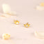 Tiny Angel Wing Halo With AB Stone Stud Earrings, Gold, Silver SS841 Butterfly End, SS842 Screw Ball End (Type A)