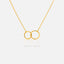 Interlocking Two Circle Necklace, Silver or Gold Plated (15.5"+2") SHEMISLI - SN012