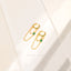 Dangle Chain With Baguette Stone Emerald Hoop Earrings, Huggies, Gold, Silver SHEMISLI - SH359