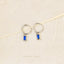 Sapphire Baguette CZ Drop Hoop Earrings, Huggies, Gold, Silver SHEMISLI SH313