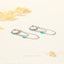Dangle Chain Baguette Turquoise CZ Hoop Earrings, Gold, Silver SHEMISLI SH360