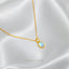 Small Aqua Stone Oval Necklace, Silver or Gold Plated (15.5"+2") SHEMISLI - SN009
