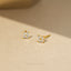 Tiny White Stone Flower Studs, Gold Silver SHEMISLI - SS039, SS040, SS321