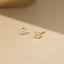 Tiny White Stone Flower Studs, Gold Silver SHEMISLI - SS039, SS040, SS321