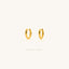 Sleek Pointed Oval Hoop Earrings, Gold, Silver SHEMISLI - SH559