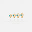 Tiny Turquoise CZ Stone Helix Hoop Earrings, Gold, Silver SHEMISLI SH636, SH637, SH638, SH639