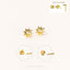 Tiny CZ Sun Studs Earrings, Starburst Studs, Gold, Silver SHEMISLI SS031